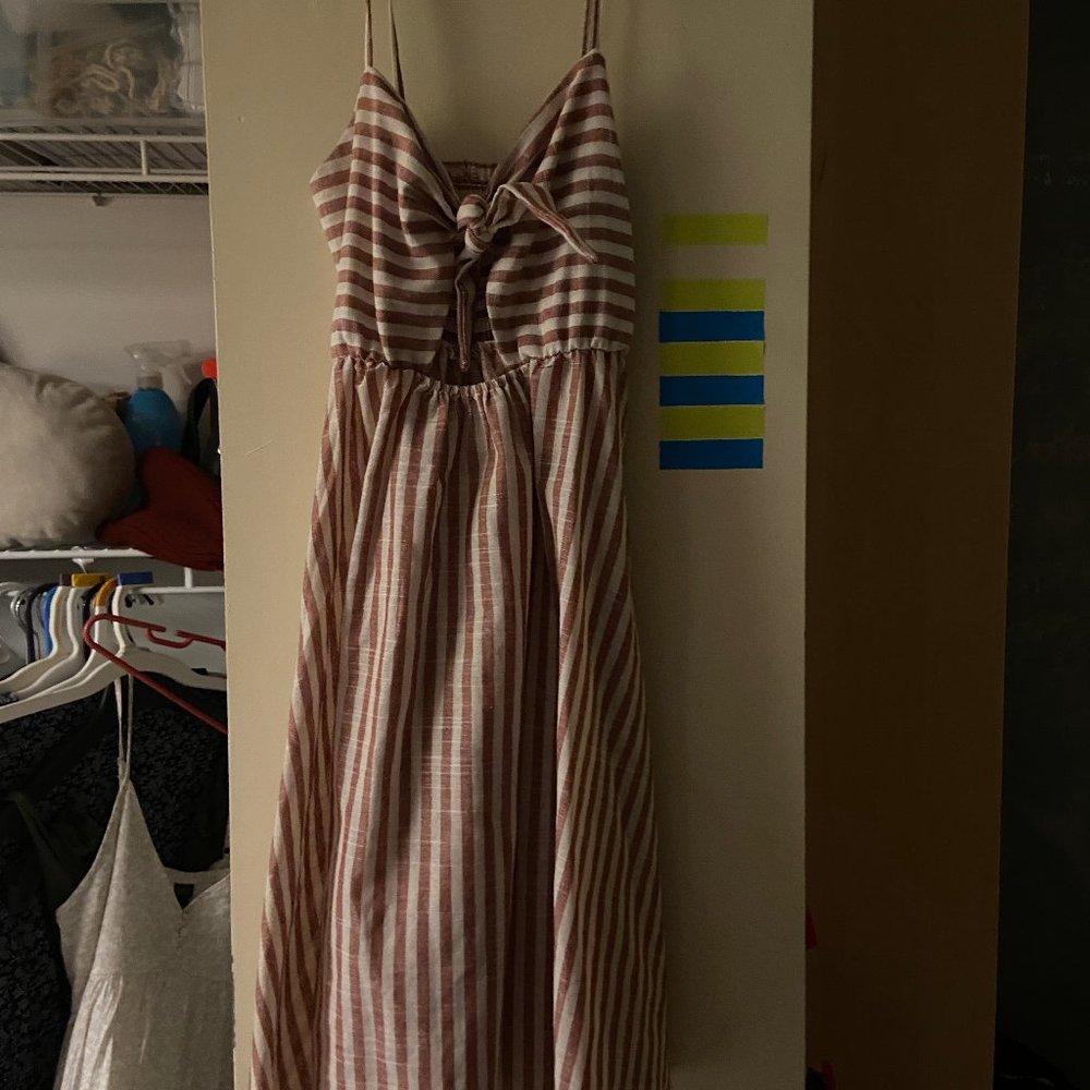 Red and White A-line Dress